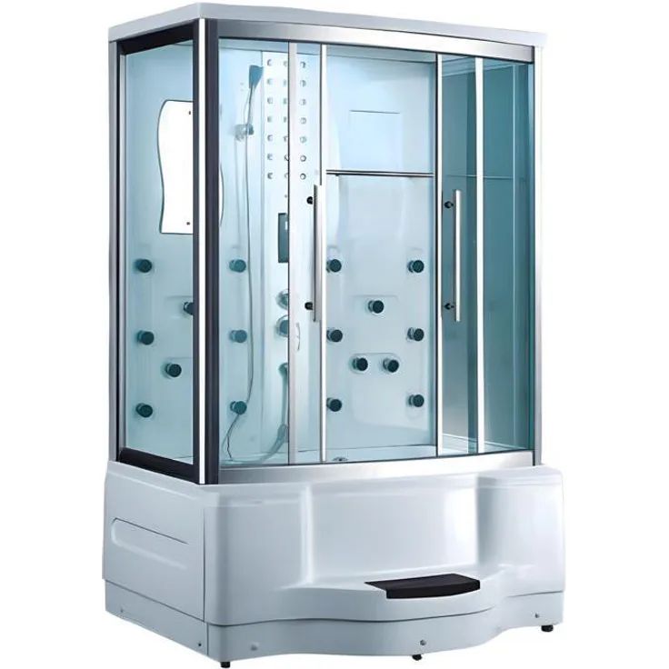 Xl Moebel Gmbh Hydromassage-Dusche Duschkabine Komfortdusche 180x98 cm, mit Schiebetür, Massagedüsen und Handbrause, weiß