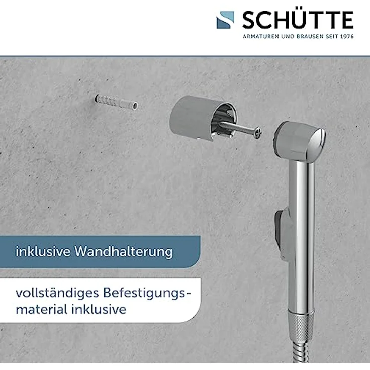 Schütte Waschbecken-Handbrause-Set chromfarben mit Antikalk-Noppen und knickfestem Edelstahl-Brauseschlauch – Bild 3