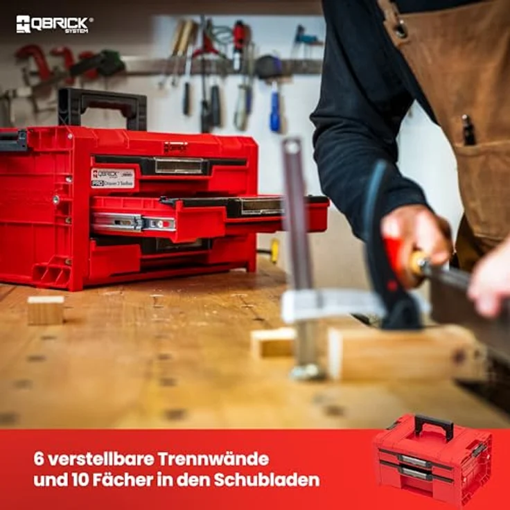 QBRICK System Werkzeugkoffer Qbrick System PRO Drawer 2 Toolbox 2.0 Expert RED ULTRA HD Custom - Werkzeugkoffer mit individuell anpassbarem Schubladen-System – Bild 4