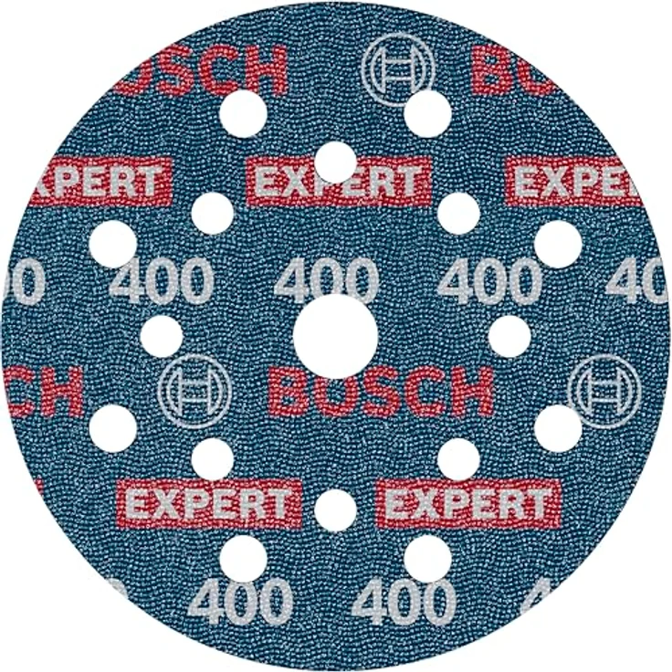 Bosch EXPERT O780 Folienschleifscheibe, 125 mm, Körnung 400 für Hartholz und Farbe auf Holz, Klettverschluss, langlebig – Bild 1