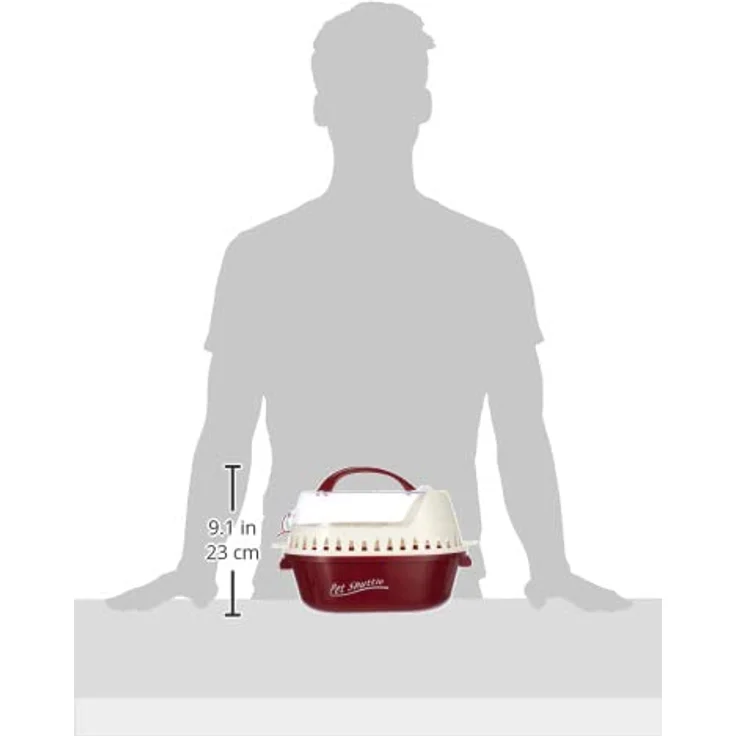 Karlie Tiertransportbox Transportbox Pet Shuttle rot, Praktische Tragebox mit transparentem Deckel und rutschfestem Boden - Preisvergleich – Bild 5