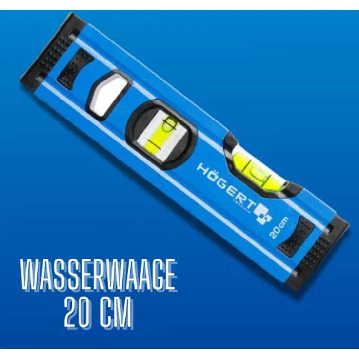 Högert Technik HT4M001-D Wasserwaage, Blau, 20×5.65×2.1 cm – Bild 2