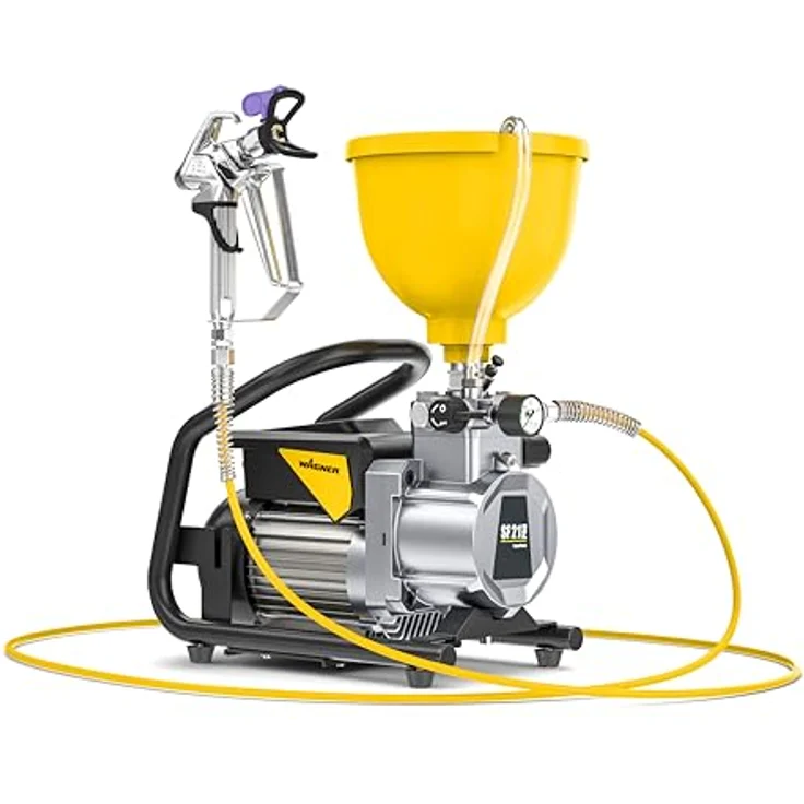 WAGNER Membranpumpe SuperFinish 21 Pro, Airless Lackiergerät mit 2,1 l/min Fördermenge, inkl. 3,7-Liter-Oberbehälter und Vector Pro Pistole – Bild 3