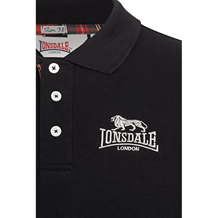 Lonsdale Poloshirt Bruan, reiner Baumwollstoff mit kontrastfarbiger Knopfleiste – Bild 2