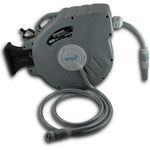 BITUXX Wand Wasser Schlauchtrommel mit Automatikauffrollung, 20 m, inklusive Spritzdüse und Montagematerial