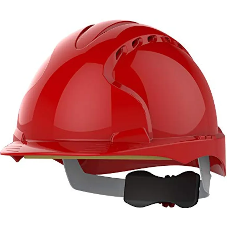 JSP ajf170–000–600 EVO3 Ratschen Helm, belüftet mit harter HDPE Schale und ägyptischem Baumwoll-Schweißband, rot