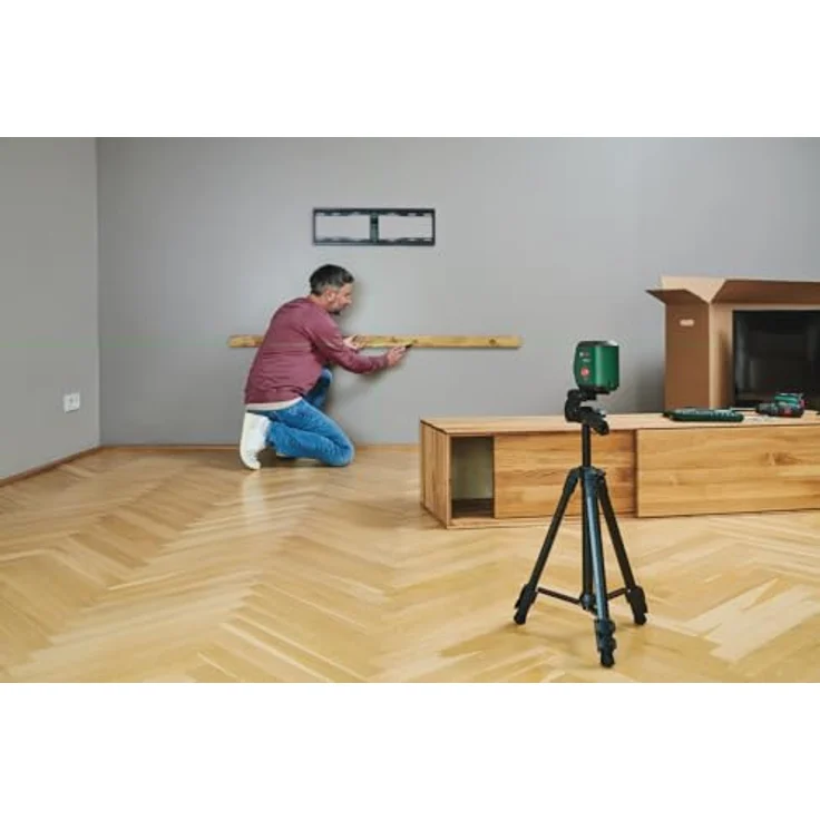 Bosch Kreuzlinienlaser AdvancedLevel 2G, Präzise Selbstnivellierung, Reichweite 15 m, mit Zubehör und Stativ, grün – Bild 6