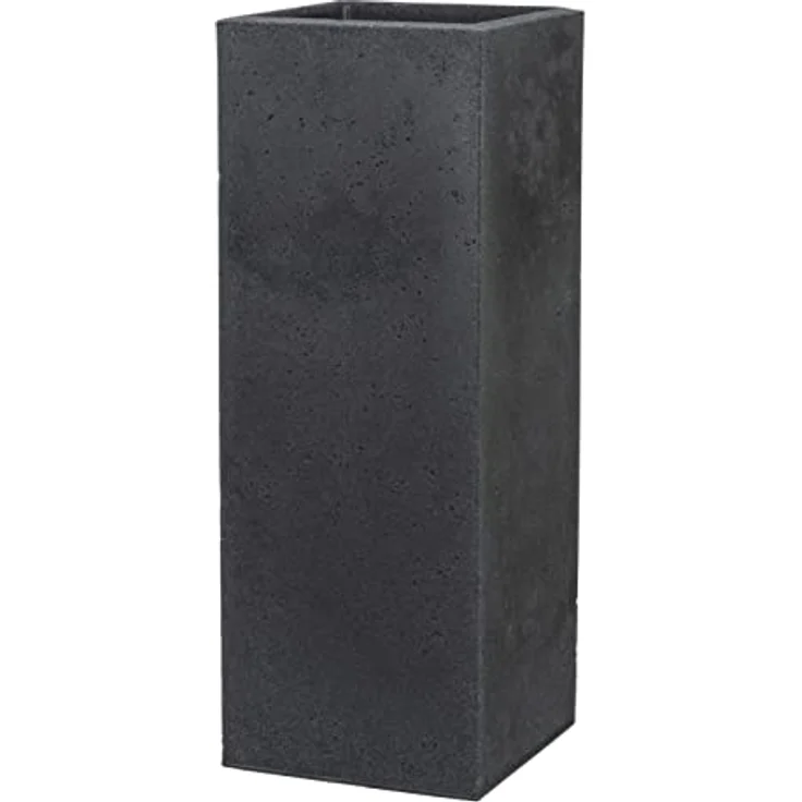 Scheurich C-Cube High, Hochgefäß aus Kunststoff, Stony Black, 26 cm lang, 26 cm breit, 70 cm hoch, 9 l Vol. – Bild 1