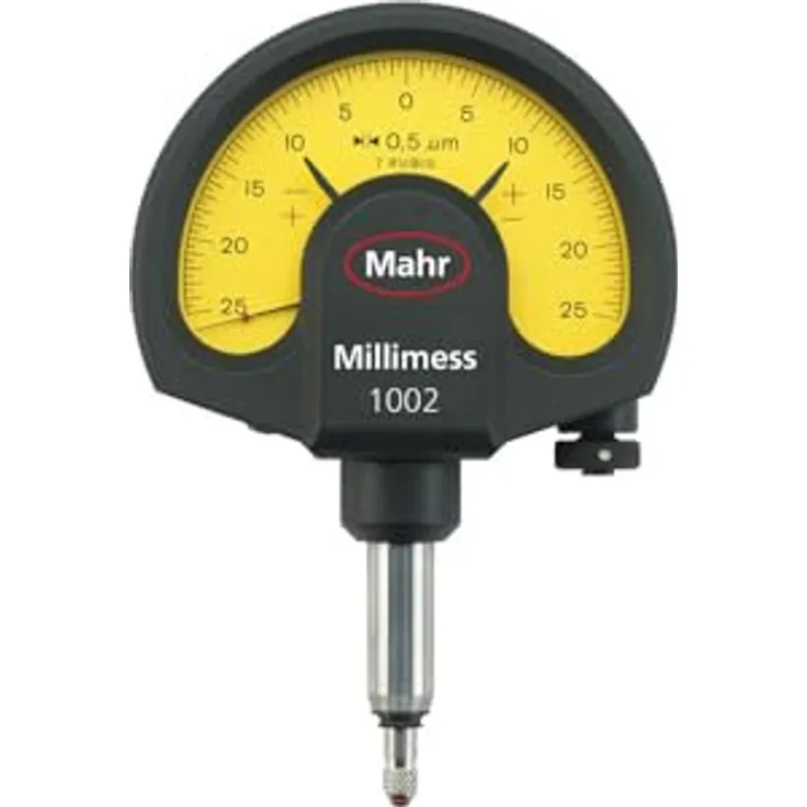 Mahr 4334005 Millimess 1003 T Mechanischer Ziffernblattvergleicher, 1 µm Graduationswert, gelb