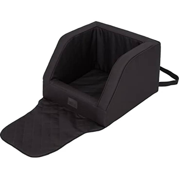 DOGGY Hundeautositz, Hundebox, Hundebett, Transportboxen, Rückbank, Hundedecke, Hundekörbchen, Katzenbett, für kleine Hunde, Schwarz (46x46x31 cm)