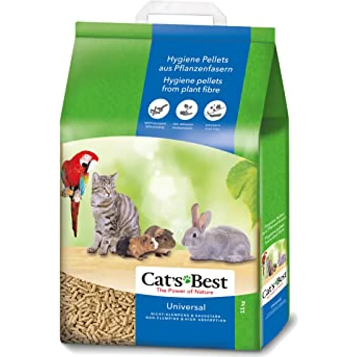 Cat's Best Universal, 100 % pflanzliche Kleintierstreu, nicht klumpende Pellets aus Pflanzenfasern – für Katzen und andere Kleintierrassen, 11 kg/20 l – Bild 5