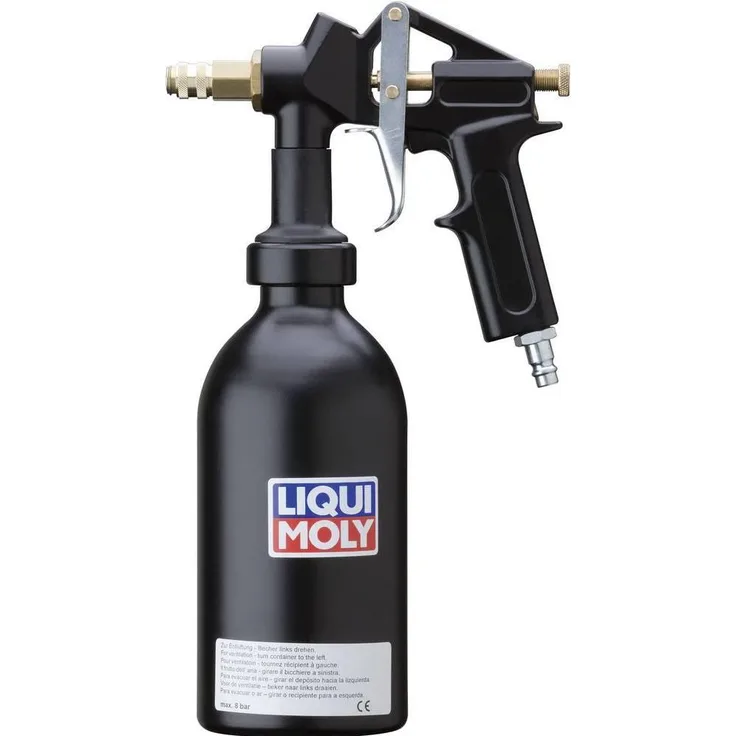 Liqui Moly DPF-Druckbecherpistole, Druckluftaufsatz mit 1 l Füllmenge und feiner Zerstäubung