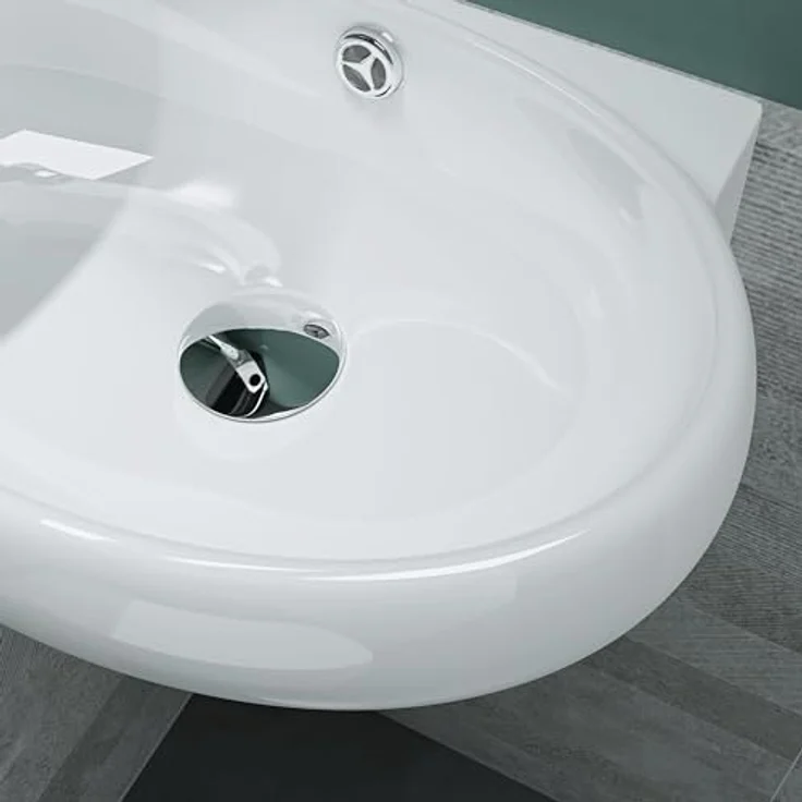 Mai & Mai Aufsatzwaschbecken Hängewaschbecken aus Keramik mit Nano-Beschichtung, Br001R, rechteckige Form, weiß - Preisvergleich – Bild 6