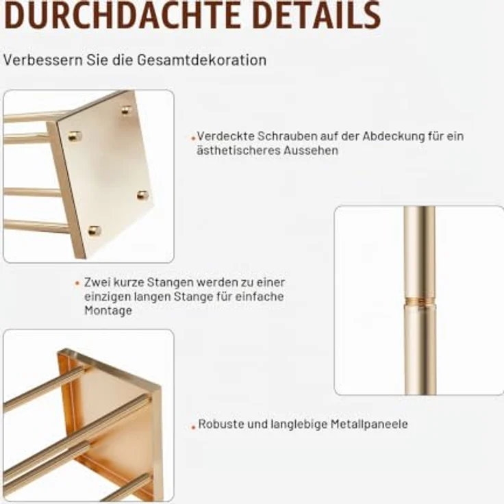 VEVOR Blumenständer 4er-Set, Eckig 20x20x60cm, Hochwertiges Eisen mit Gold-Galvanisierung, Stabiler Pflanzenhocker für Bar, Hotel und Café – Bild 5
