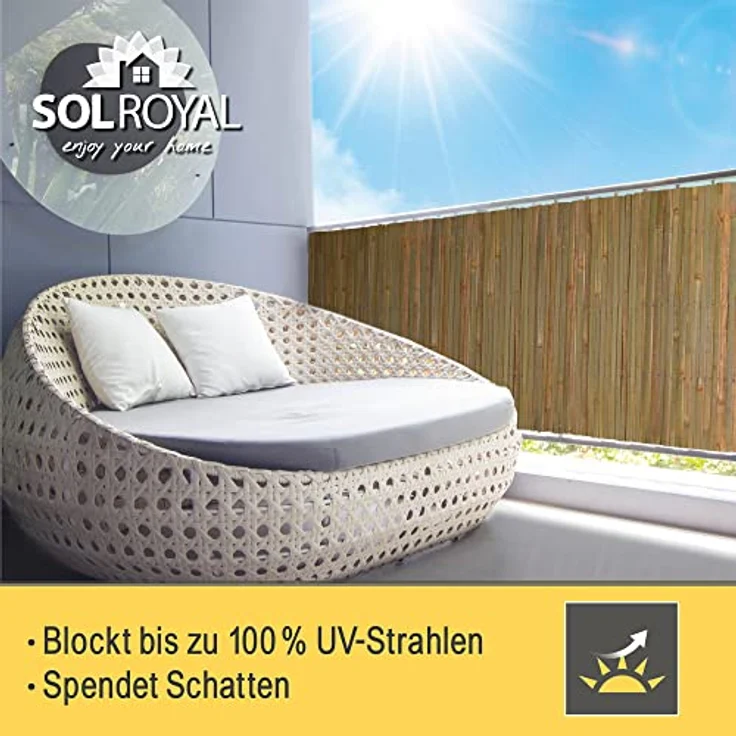 Sol Royal Sichtschutzmatte Bambus SolVision B89 Bambus, 300x100x1 cm – Bild 4