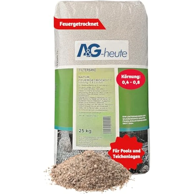 Min2C 25kg Filtersand Körnung 0.4-0.8mm Poolfilter Teichfilter Quarzsand für Sandfilteranlagen Feuergetrocknet - A&g-heute – Bild 2