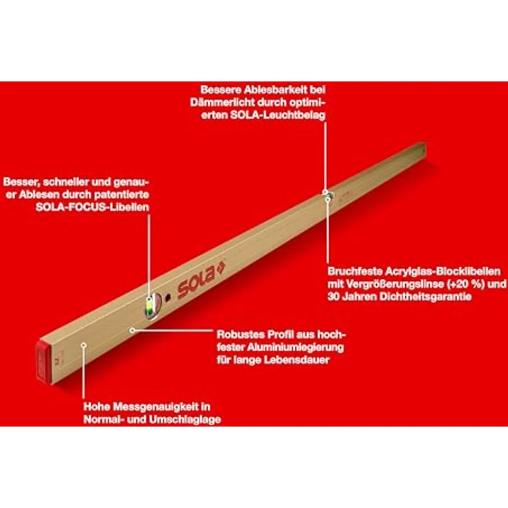 Sola Wasserwaage Aluminium AZ 180 , Länge : 180cm – Bild 2