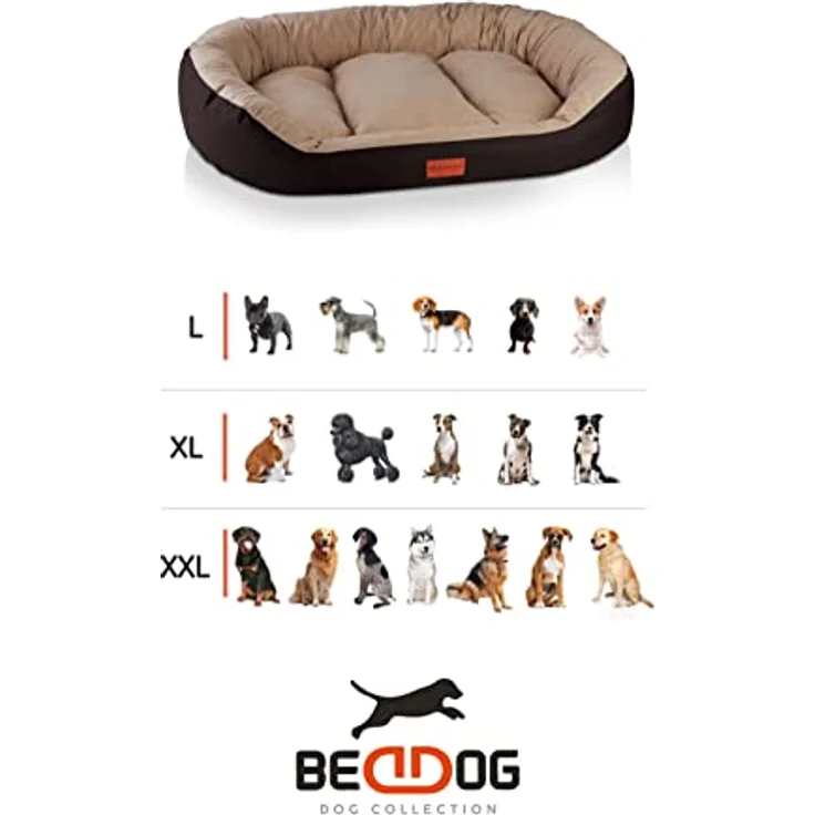 BedDog Hundebett Mittelgroße Hunde - Hundekissen L - Hundekorb - Hundekörbchen - Hundesofa - Hundebetten für Mittelgroße Hunde - Dog Bed - Hunde Bett - Körbchen Hund Alicante-Gewebe – Bild 2