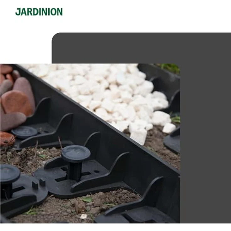 Rasenkanten, Beeteinfassung, Beetumrandung, PE/PP 60mm Schwarz, Umrandung Gartenbeet oder Kiesbeet – Bild 5