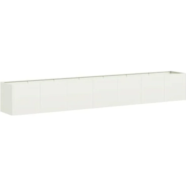 vidaXL Pflanzkübel Weiß 280x40x40 cm Kaltgewalzter Stahl, Robust und geräumig – Bild 1