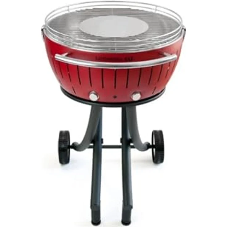 Lotusgrill LOLG-TB-600 Rauchfreier Holzkohlegrill, Rot, 78x78x48 cm – Bild 3