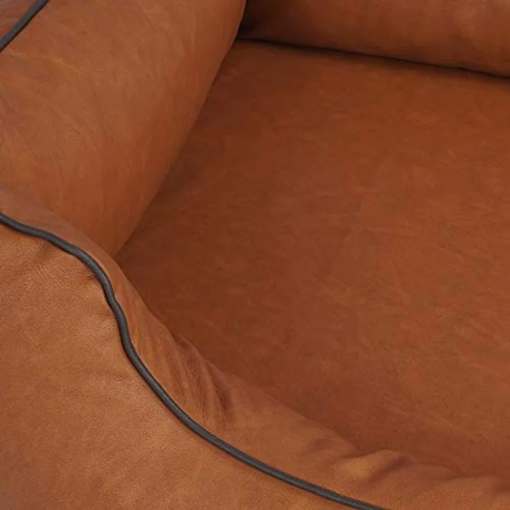 Knuffelwuff Hundebett Henderson aus marmoriertem Kunstleder M-L 85 x 63cm Rusty – Bild 3