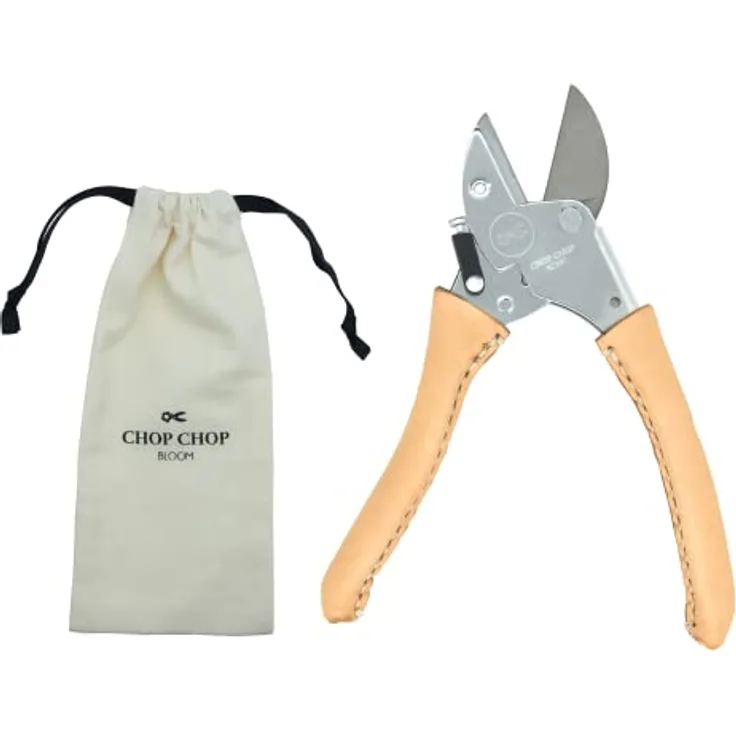 Chop Chop Bloom Premium Gartenschere, Pflanzenschere, Blumenschere - Sweet Daisy | 100% in Deutschland produziert | Hochwertig, langlebig und ergonomische mit handgenähten Ledergriffen | 1st.