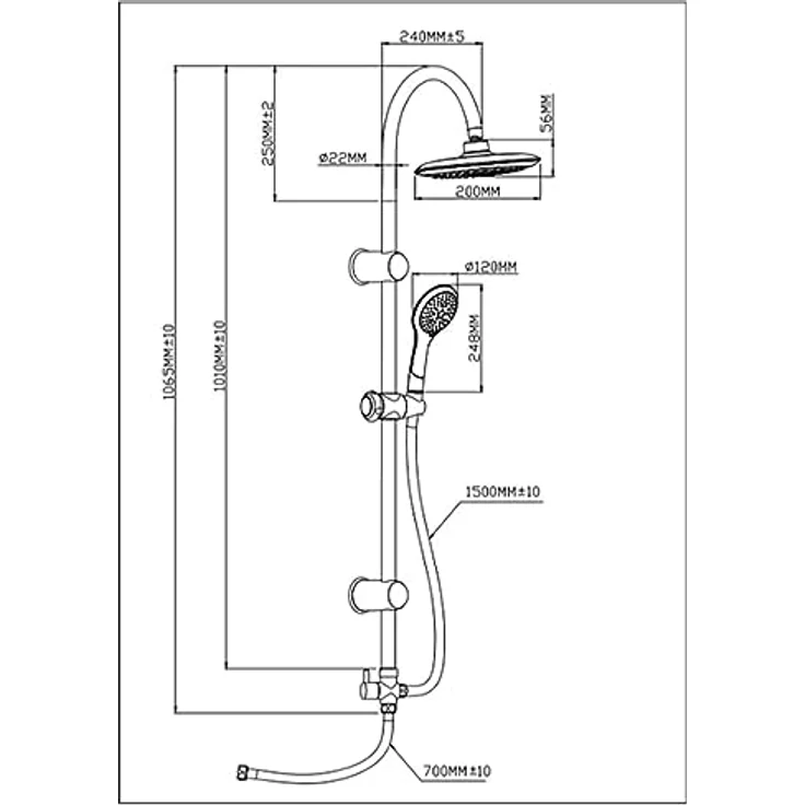 Schütte 60057 Teneriffa Duschset, Weiß Chrom – Bild 2