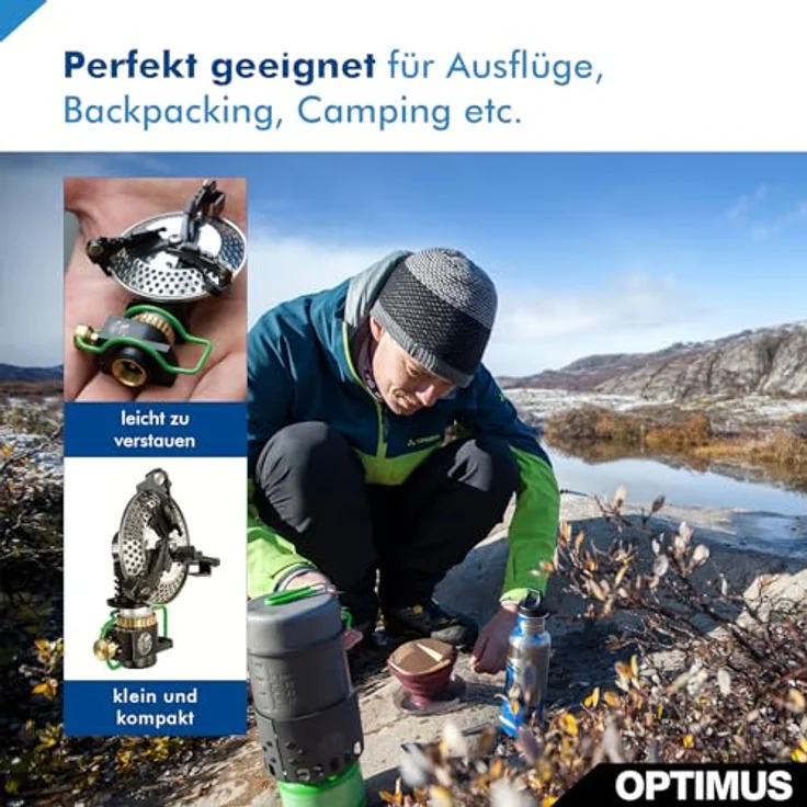 Optimus Crux, Gaskocher mit minimalem Gewicht und einklappbarem Brennerkopf, in praktischer Neoprentasche – Bild 5