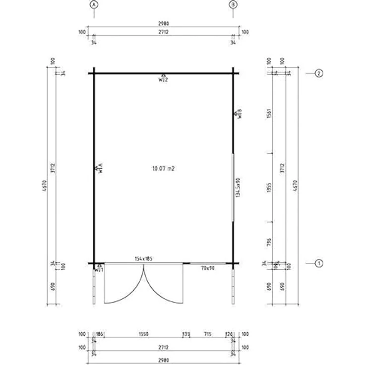 Gartenhaus Gabriel-34 mit Fußboden aus Holz, Gerätehaus 300x400, 10,07 m², 34 mm Wandstärke, Holzhaus in Blockbohlen-Bauweise inkl. Fenster, Doppelfenster und Leimholztür Naturbelassen - Preisvergleich – Bild 5