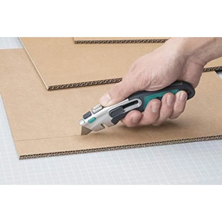 wolfcraft 100 Profi-Trapezklingen, 0,65 mm dick, 52 mm lang, in Spenderbox, rostfreier HCS-Stahl – Bild 4