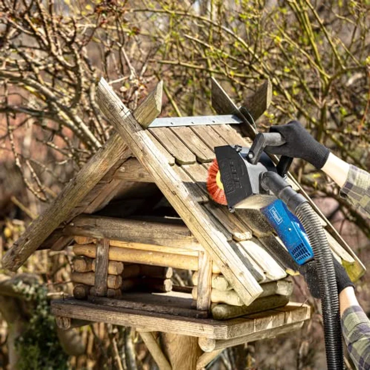 Scheppach Nylonbürste für Satiniermaschine MRS1300 | 100mm Breite - 120mm Ø | Schleifwalze für Holz-, Stein- und Metallflächen, zum Entfetten, Reinigen & Scheuern – Bild 2