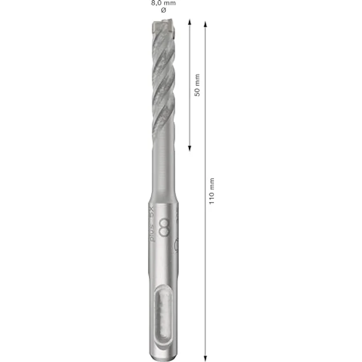 Bosch Broca para martillos perforadores SDS PLUS-5X: 8 X 50 X 110 MM CON 4 ARISTAS DE CORTE (10pcs), Bohrerart SDS-Plus, schwarz – Bild 4