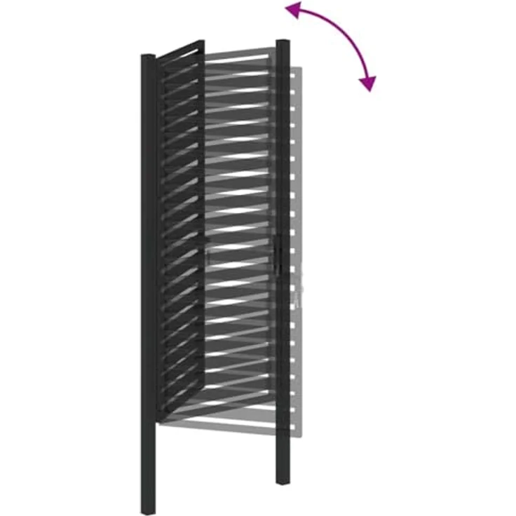 vidaXL Gartentor Aluminium, abschließbar, schwarz, 100x200 cm, pulverbeschichtet – Bild 8