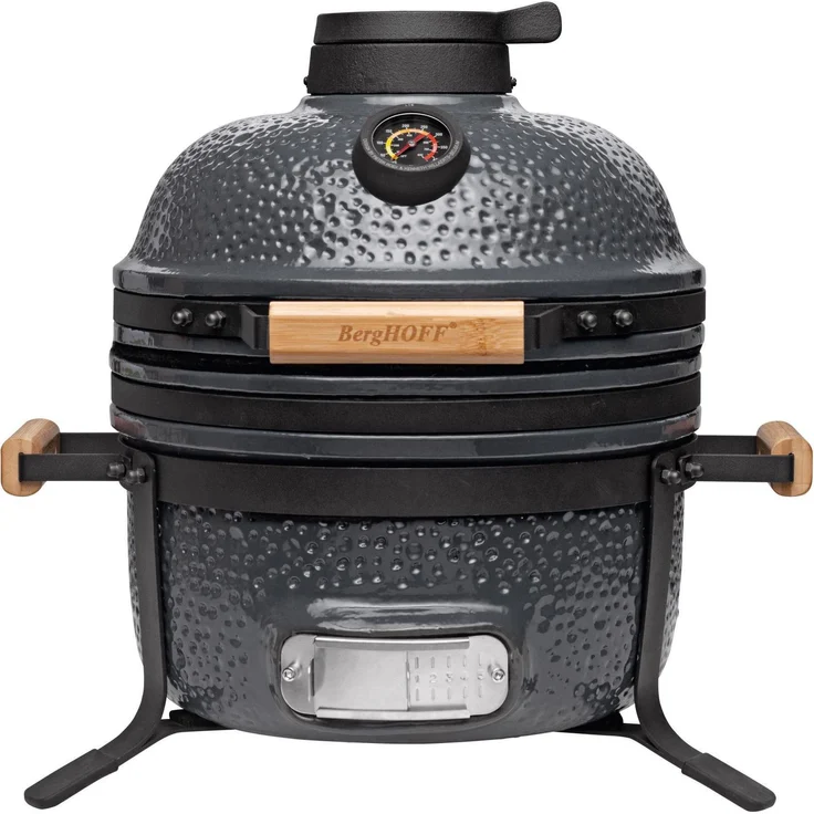 BergHoff Keramikgrill Ron, Kamado-Grill mit 35 cm Grillfläche für bis zu 6 Personen, perfekt für Temperaturregulierung