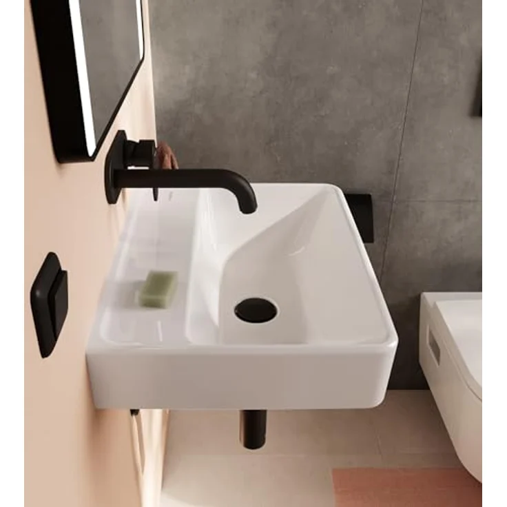 hansgrohe Xanuia Q Handwaschbecken, 500x390mm, wandmontiert, ohne Hahnloch und Überlauf, weiss glänzend – Bild 6