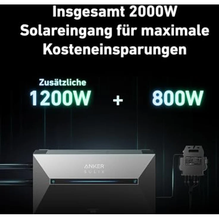 Anker SOLIX Solarbank 2 AC, Balkonkraftwerk mit Speicher zum Aufrüsten, 902€ Einsparung, Mikroinverter-Kompatibilität, 2000W Solareingang, 9,6kWh Kapazität, 6 Sekunden Installation – Bild 4