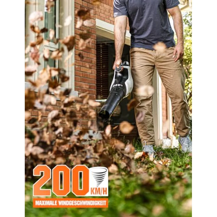 LITHELI Akku-Laubbläser U20 2x20V/4.0Ah, mit optimiertem Luftstromsystem und USB-C Ladefunktion, grün – Bild 3