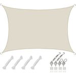 AMANKA 98% UV-Schutz: 4m x 3m Sonnensegel Rechteckig Wasserdicht - 90% Beschattung - Sonnenschutz Dach für Terrasse Balkon Garten Trampolin - Segeltuch mit Befestigung Terrassenüberdachung Rechteck