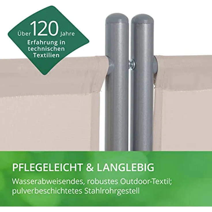 Leco Paravent, Trennwand und Sichtschutz für Balkon und Garten, 3-teilig weiß – Bild 5