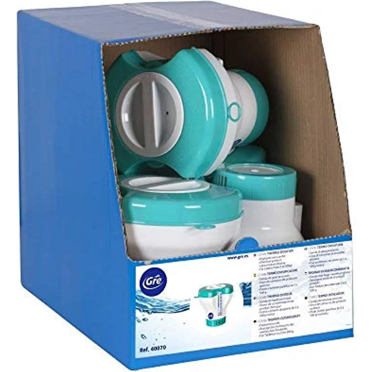 Gre Combi Thermometer und Dosierer, 2-in-1 Pool-Zubehör mit Verbrauchsanzeige und 1,5 kg Fassungsvermögen für Chlortabletten, Temperaturanzeige in °C und °F – Bild 2