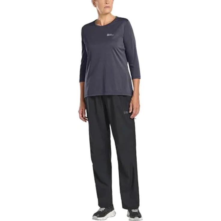 Jack Wolfskin Crosstrail 3/4 T W, Damen Shirt, atmungsaktiv und geruchsneutral, blau, (L) – Bild 5