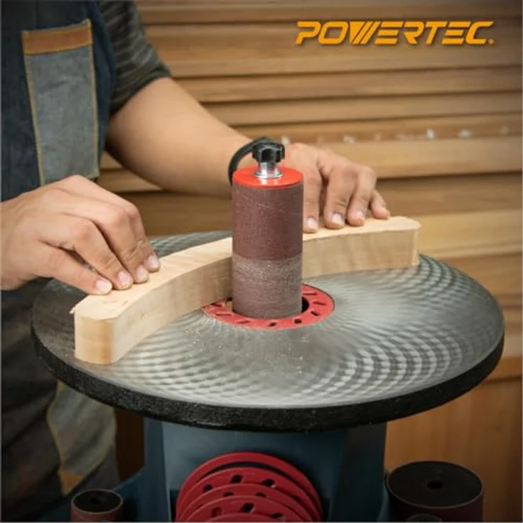 POWERTEC 11240 Schleifhülsen für Spindelschleifer in 6 Größen mit Sortimentskörnung 80, 120, 240, Aluminiumoxid-Schleifpapier-Sortiment in Durchmesser 1-2, 3-4, 1, 1-1-2, 2 & 3-18 PK – Bild 6