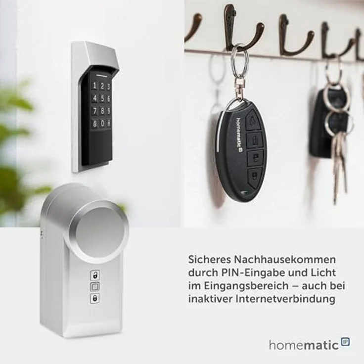 Homematic IP Smart Home Türschlossantrieb, silber, elektronisches nachrüstbares Türschloss mit App-Steuerung, Alexa & Google Assistant, 160556A0 – Bild 5