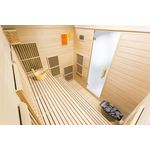 DEKO VERTRIEB BAYERN Infrarotkabine XXL Luxus Infrarotsauna+Infrarotkabine+Sauna Kombi SET inkl. Saunaofen, 6 Personen, Pacific Coast Hemlock, 4550 W Flächenstrahler, Saunaofen 6000 W