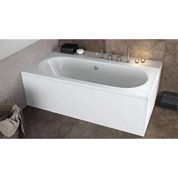 KOLMAN VITAE Badewanne Rechteck 160 x 75 cm, Acryl mit Wannenträger, antibakterieller Beschichtung und automatischem Siphon – Bild 2