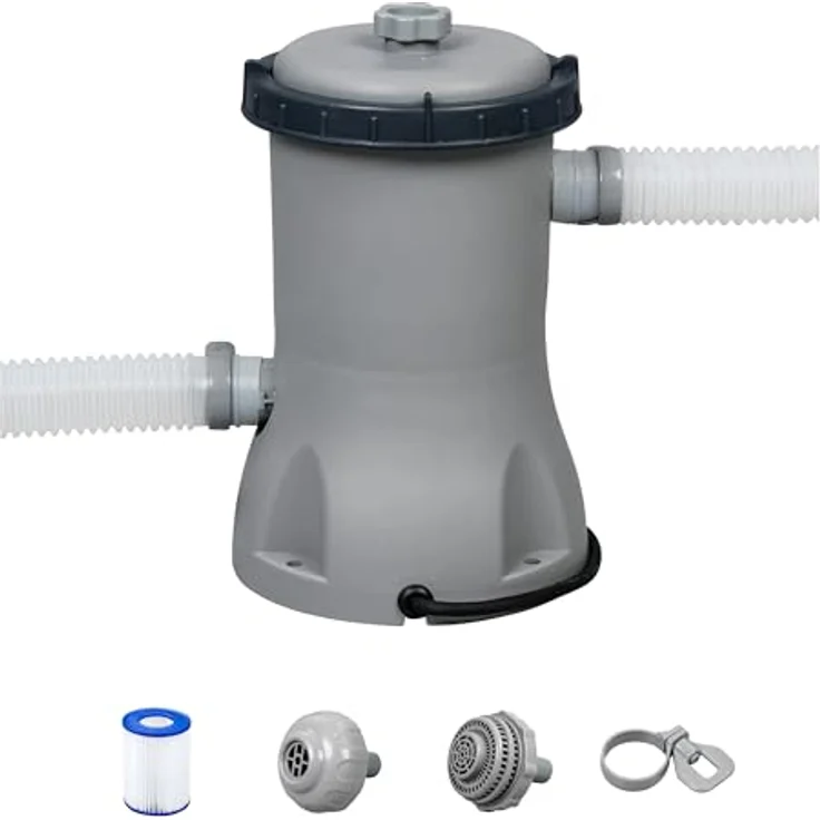 Bestway Flowclear Poolpumpe 2006L/h, Filtertyp II mit Zubehör zur Wasserreinigung – Bild 3