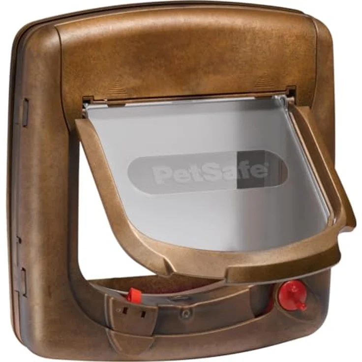 PetSafe Haustierklappe Göbel K 420 SGIFD, Magnethalsband mit 4 Verschlussoptionen, für Katzen bis 7 kg, Farbe Braun – Bild 1