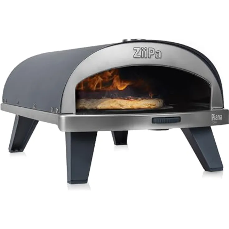 Ziipa Piana, Gas Pizzaofen mit drehbarem feuerfestem Stein, grau