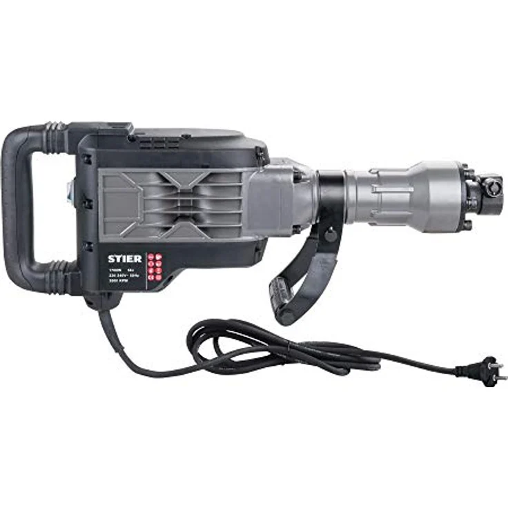 STIER Abbruchhammer SAH2000, 1700 W, 50 J, 2000 Schläge/min, Sechskant Aufnahme, inkl. verstellbarem Handgriff und Ölstandkontrolle, Aluminiumgehäuse – Bild 2
